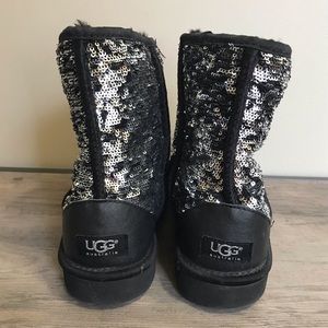 ‼️FINAL SALE‼️ Black/Silver Sequin UGG Boots